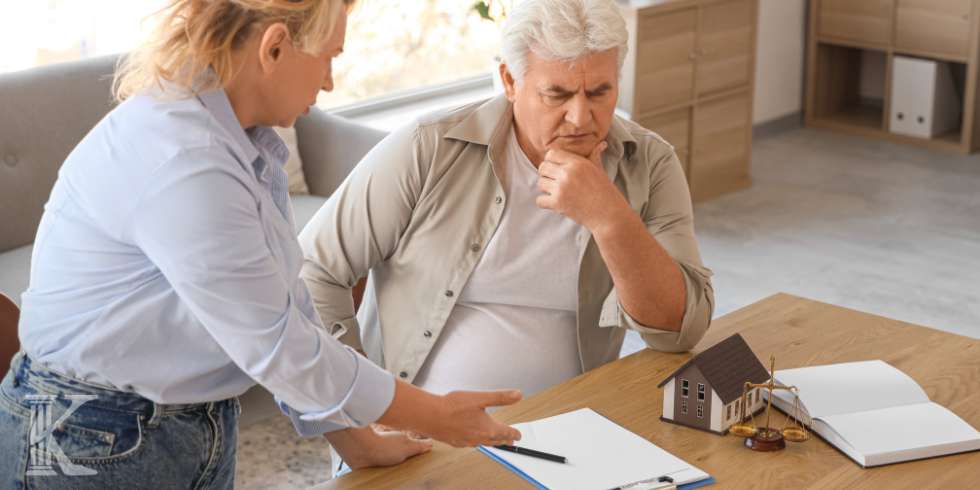 Kancelaria prawna, prawnik tłumaczący klientowi zawiłości prawne