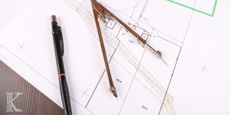 Działka budowlana oznaczona na mapie geodezyjnej