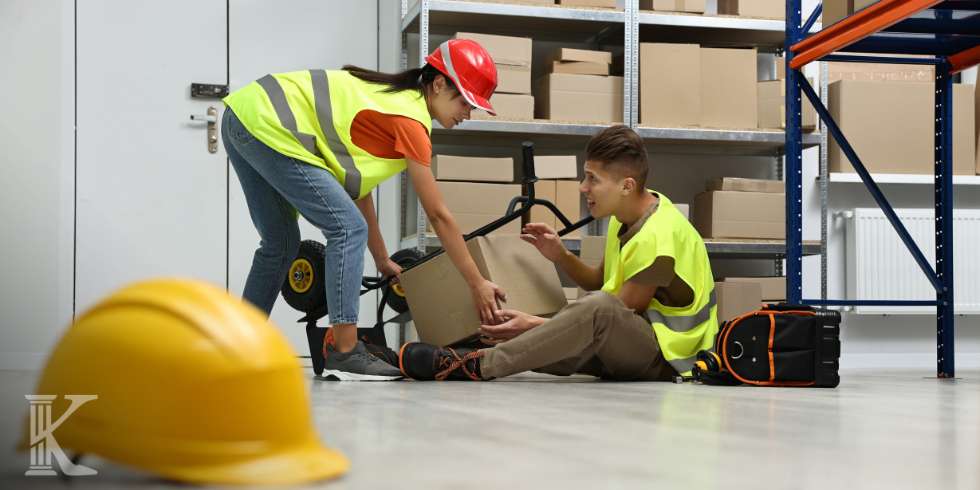 Wypadek w pracy, magazyn, poszkodowany