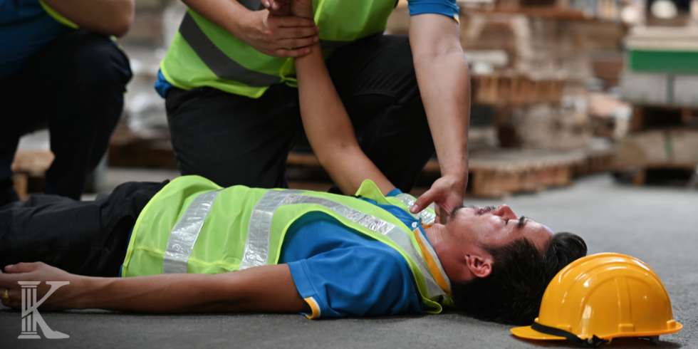 Wypadek w pracy, magazyn, poszkodowany