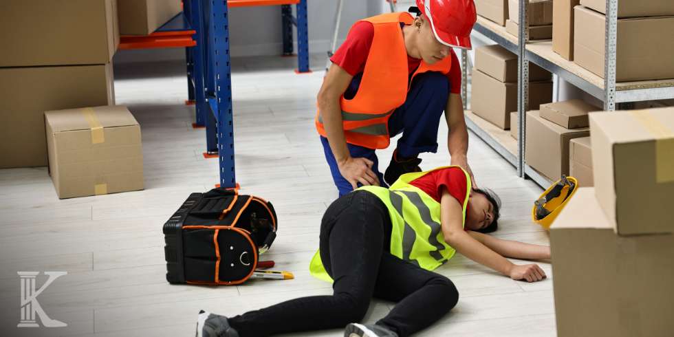 Wypadek w pracy, magazyn, poszkodowany
