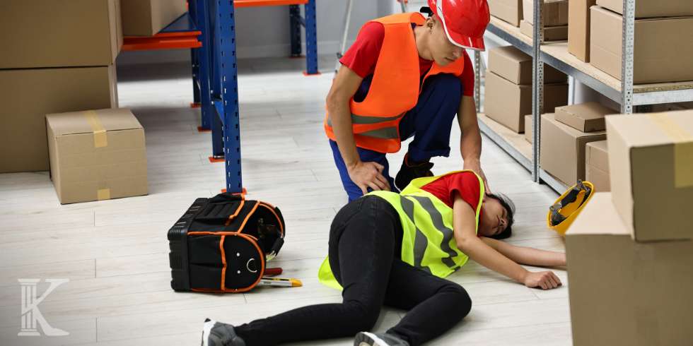 Wypadek w pracy, magazyn, poszkodowany